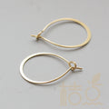 Solid Brass Hammered Earring Finding - Earring Hook - Earring Hoop 24x16.4mm (3911C)