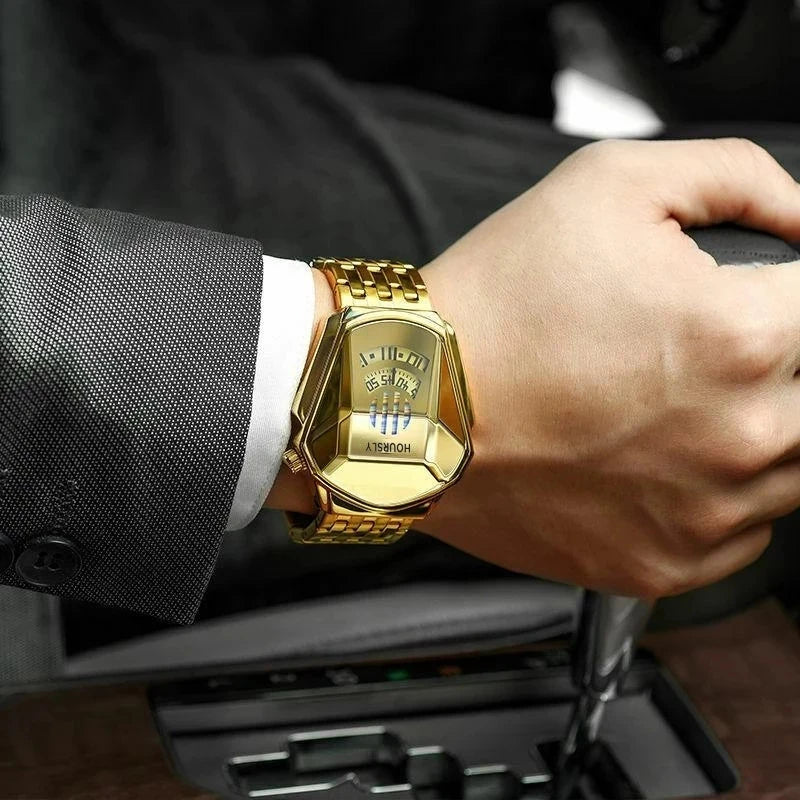 HOURSLY Men Wrist Watches 2025 For Male Clock Creative Watch Men Top Brand Luxury Stainless Steel Quartz Watch relogio masculino