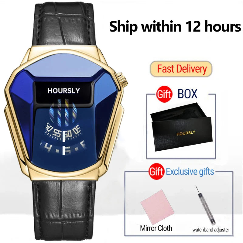 HOURSLY Men Wrist Watches 2025 For Male Clock Creative Watch Men Top Brand Luxury Stainless Steel Quartz Watch relogio masculino