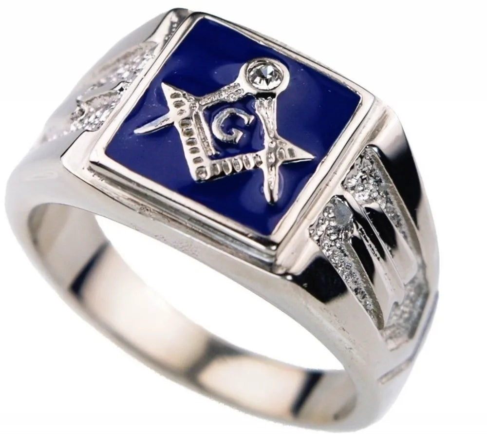 Vintage Men Rings metal Masonic Ring Fashion Jewelry Anniversary Christmas Party Gift Accessories