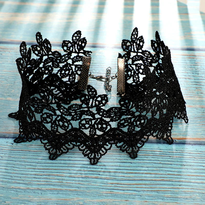 Classic Gothic Tattoo Lace Choker Women Necklace 1 Piece Stretch Velvet women necklace jewelry gift N002