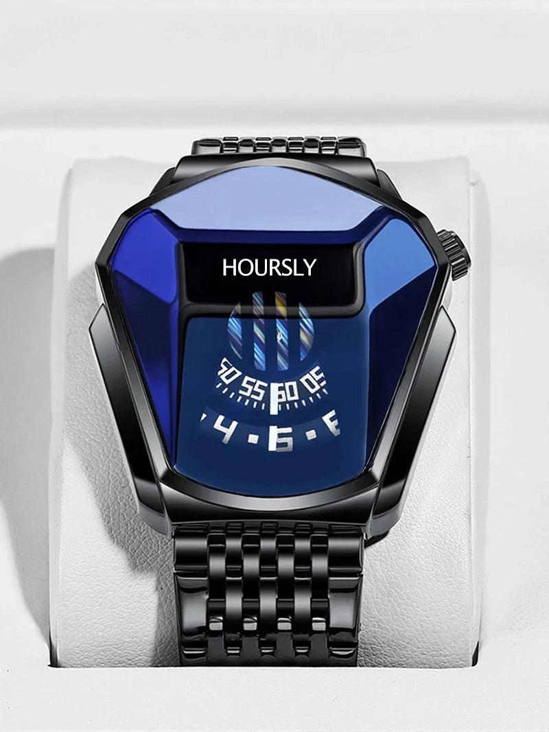 HOURSLY Men Wrist Watches 2025 For Male Clock Creative Watch Men Top Brand Luxury Stainless Steel Quartz Watch relogio masculino