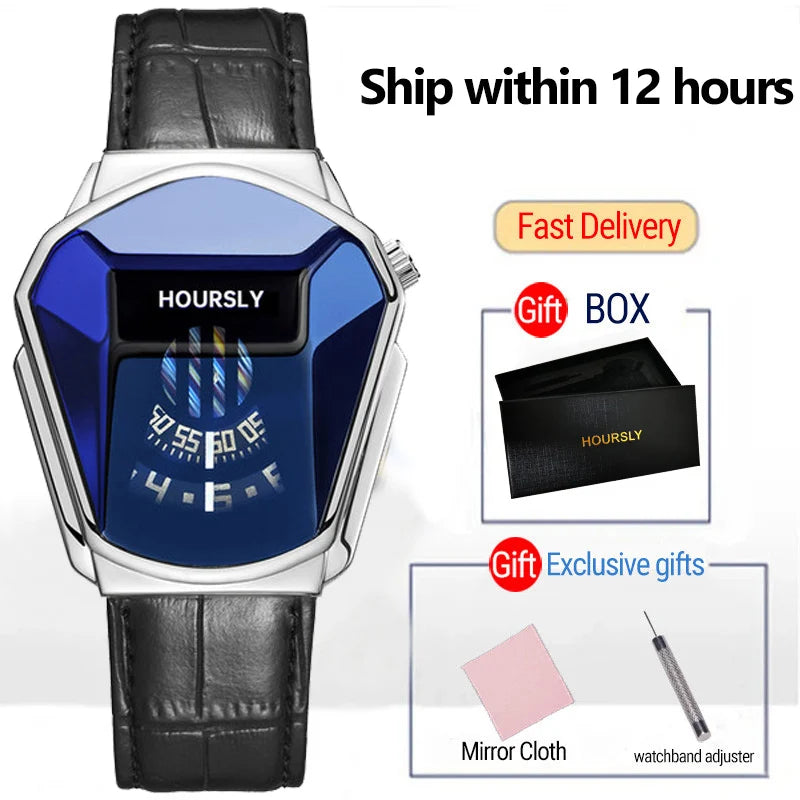HOURSLY Men Wrist Watches 2025 For Male Clock Creative Watch Men Top Brand Luxury Stainless Steel Quartz Watch relogio masculino