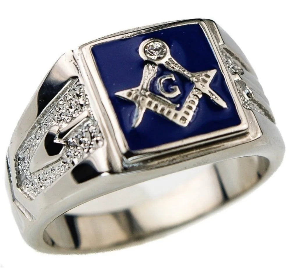 Vintage Men Rings metal Masonic Ring Fashion Jewelry Anniversary Christmas Party Gift Accessories