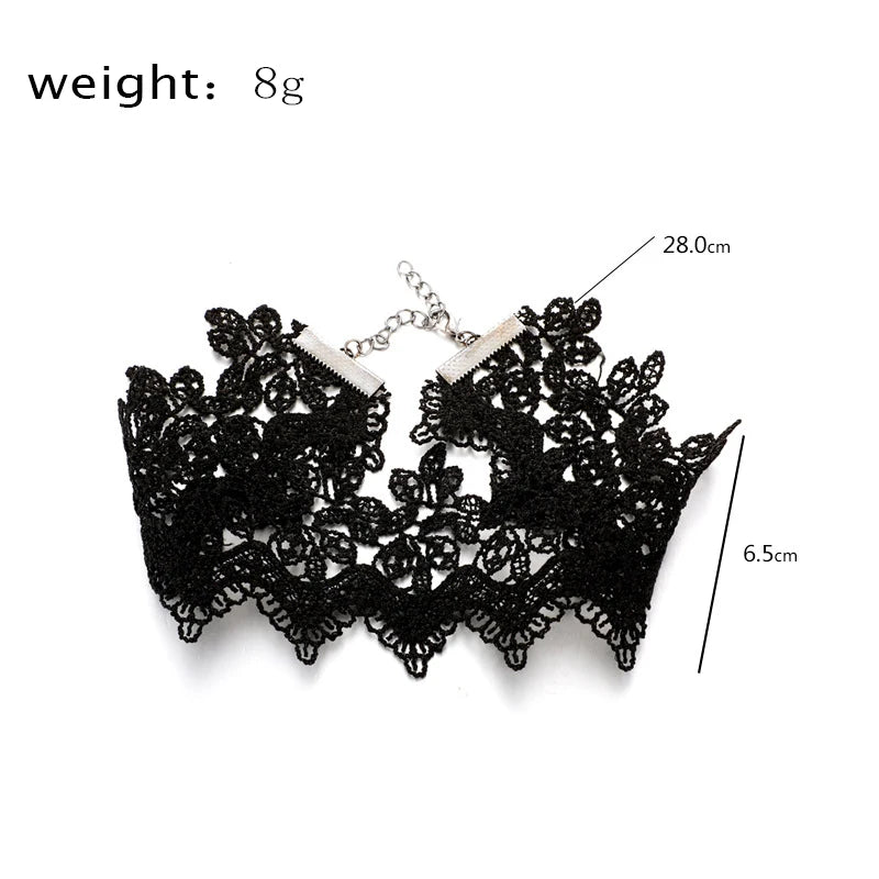Classic Gothic Tattoo Lace Choker Women Necklace 1 Piece Stretch Velvet women necklace jewelry gift N002