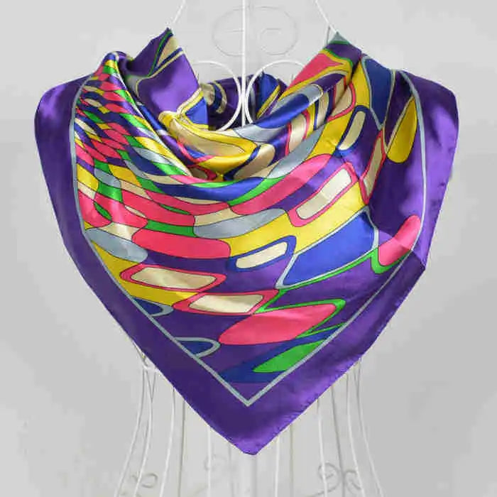 New Red Blue Silk Scarf Bufandas Women Scarfs National Style Satin Square Scarves Ladies Brand Head Scarf Hijab Fashion shawl