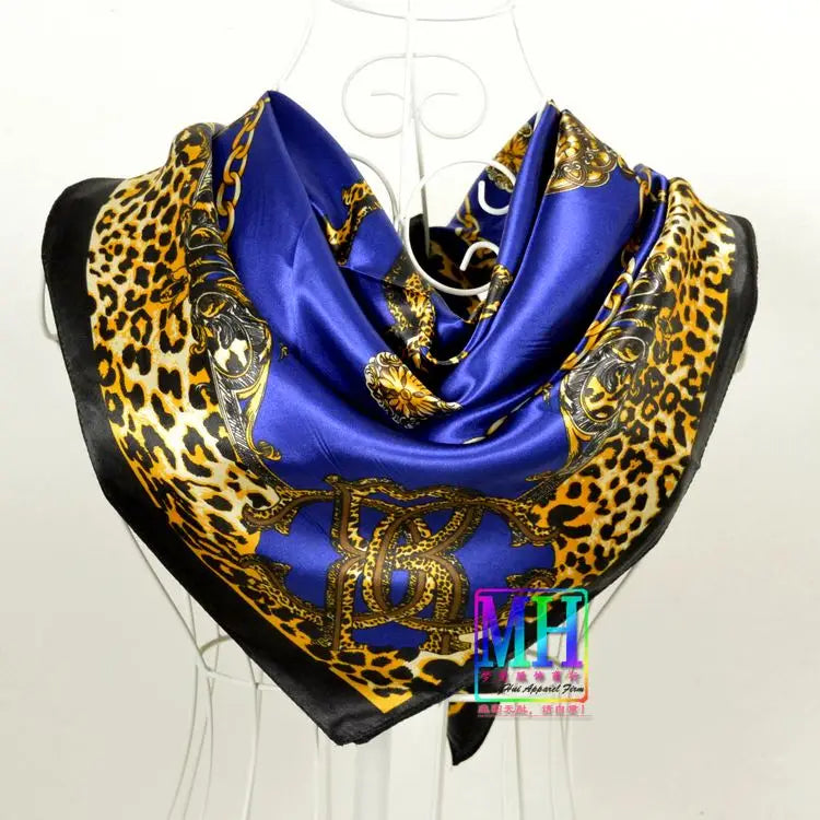 New Red Blue Silk Scarf Bufandas Women Scarfs National Style Satin Square Scarves Ladies Brand Head Scarf Hijab Fashion shawl