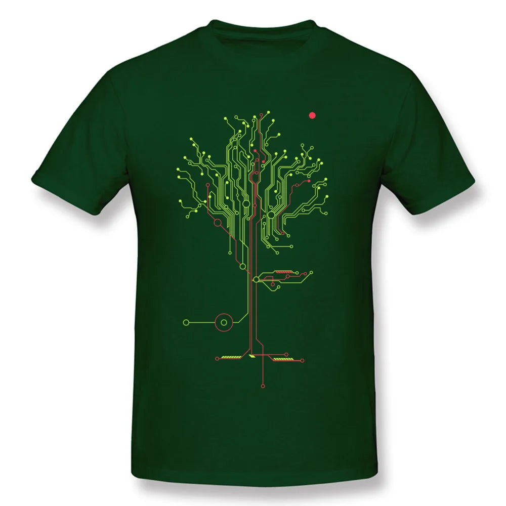 Men's Tops Tees Tree of Tomorrow IC Circuit Board Creative Design Youth Tshirt Oversized Fashion Cool Tops Tees Sweatshirt