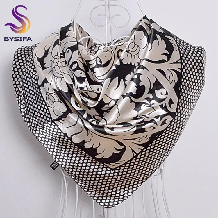 New Red Blue Silk Scarf Bufandas Women Scarfs National Style Satin Square Scarves Ladies Brand Head Scarf Hijab Fashion shawl