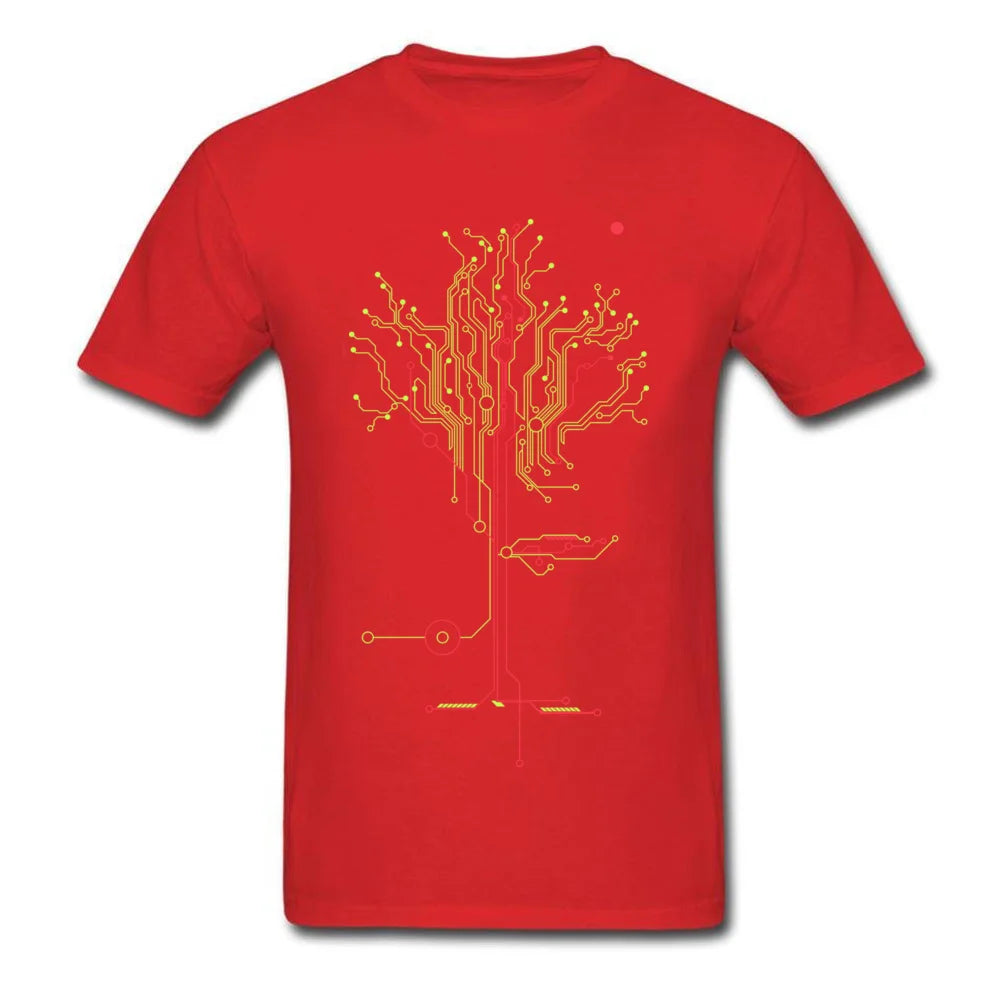 Men's Tops Tees Tree of Tomorrow IC Circuit Board Creative Design Youth Tshirt Oversized Fashion Cool Tops Tees Sweatshirt