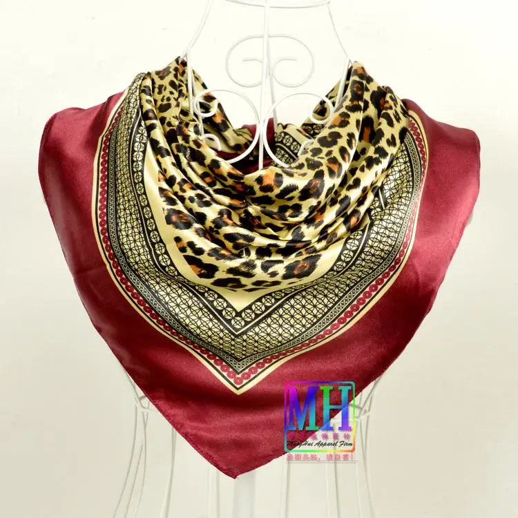 New Red Blue Silk Scarf Bufandas Women Scarfs National Style Satin Square Scarves Ladies Brand Head Scarf Hijab Fashion shawl