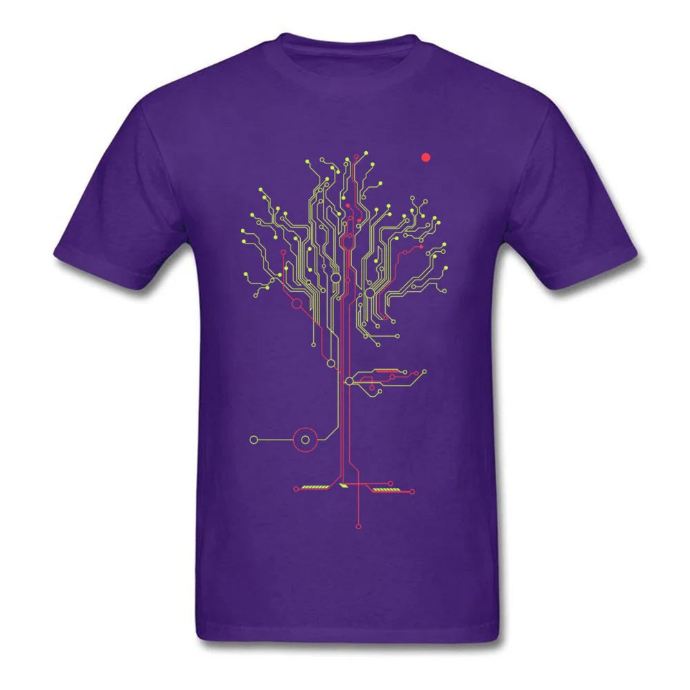 Men's Tops Tees Tree of Tomorrow IC Circuit Board Creative Design Youth Tshirt Oversized Fashion Cool Tops Tees Sweatshirt