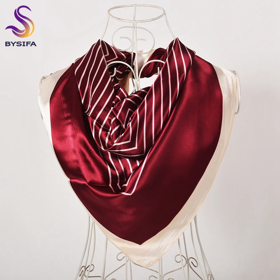 New Red Blue Silk Scarf Bufandas Women Scarfs National Style Satin Square Scarves Ladies Brand Head Scarf Hijab Fashion shawl