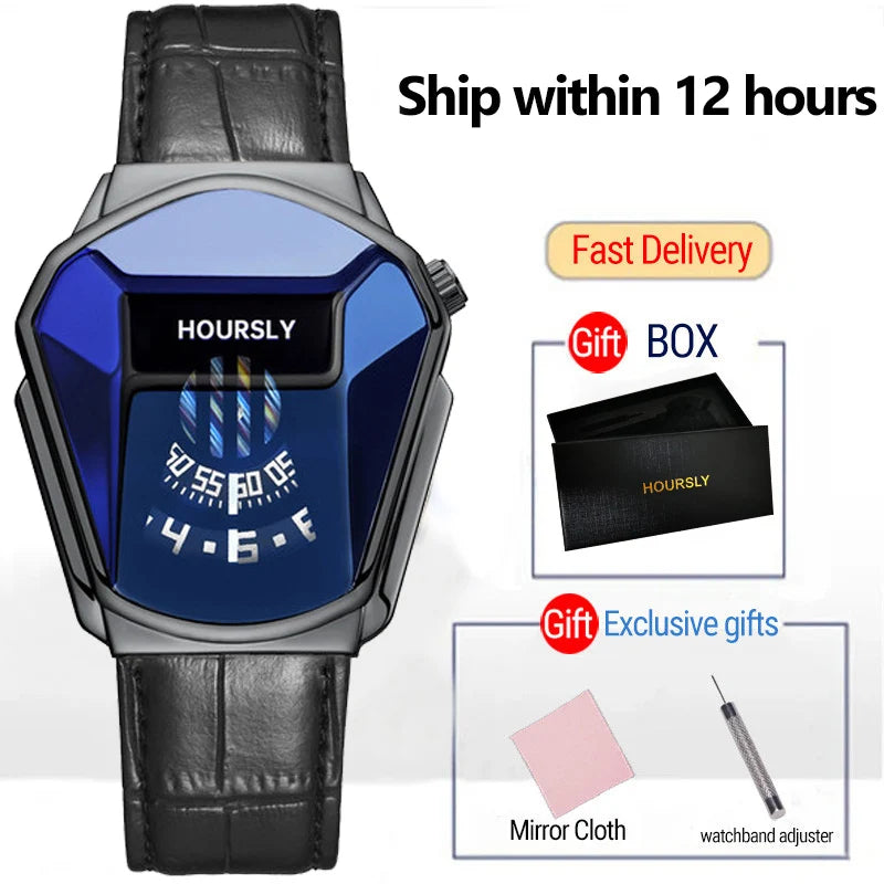 HOURSLY Men Wrist Watches 2025 For Male Clock Creative Watch Men Top Brand Luxury Stainless Steel Quartz Watch relogio masculino