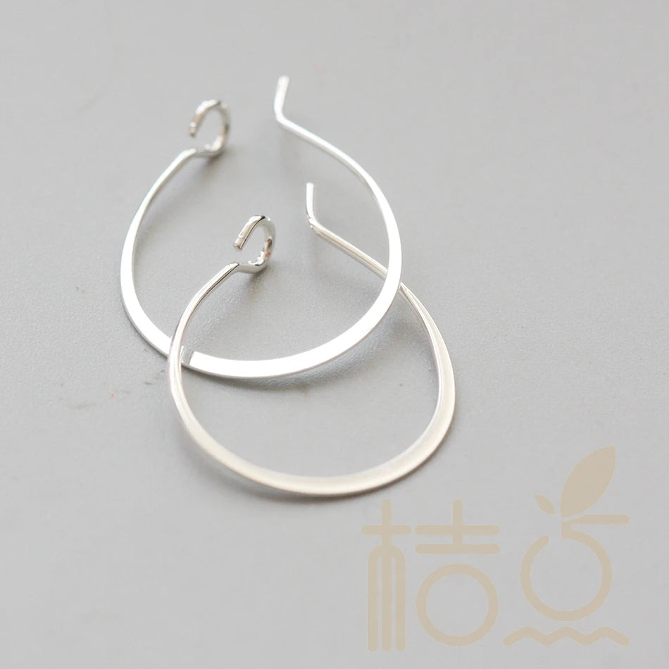 Solid Brass Hammered Earring Finding - Earring Hook - Earring Hoop 24x16.4mm (3911C)