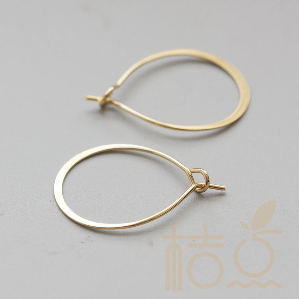 Solid Brass Hammered Earring Finding - Earring Hook - Earring Hoop 24x16.4mm (3911C)