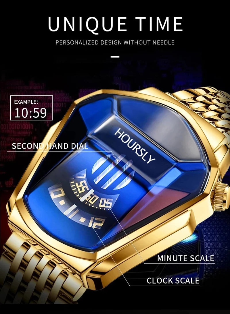 HOURSLY Men Wrist Watches 2025 For Male Clock Creative Watch Men Top Brand Luxury Stainless Steel Quartz Watch relogio masculino