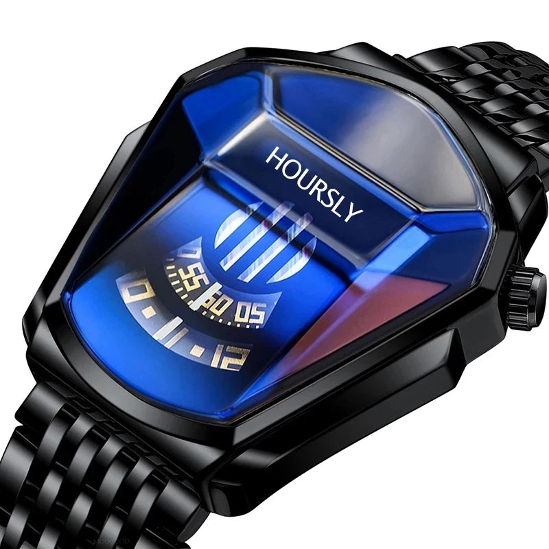HOURSLY Men Wrist Watches 2025 For Male Clock Creative Watch Men Top Brand Luxury Stainless Steel Quartz Watch relogio masculino