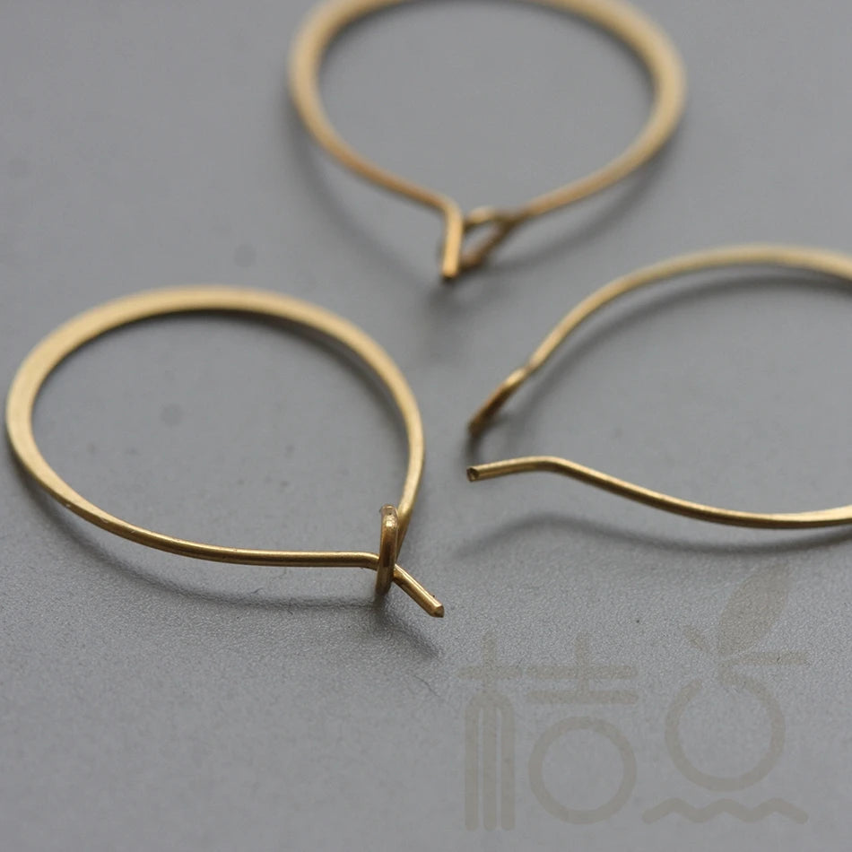 Solid Brass Hammered Earring Finding - Earring Hook - Earring Hoop 24x16.4mm (3911C)