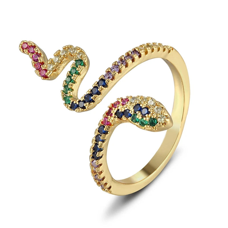 AIBEF Fashion Boho Jewelry Women Rings Exquisite Zircon Multi-layer Adjustable Ring Trendy Personality Gift