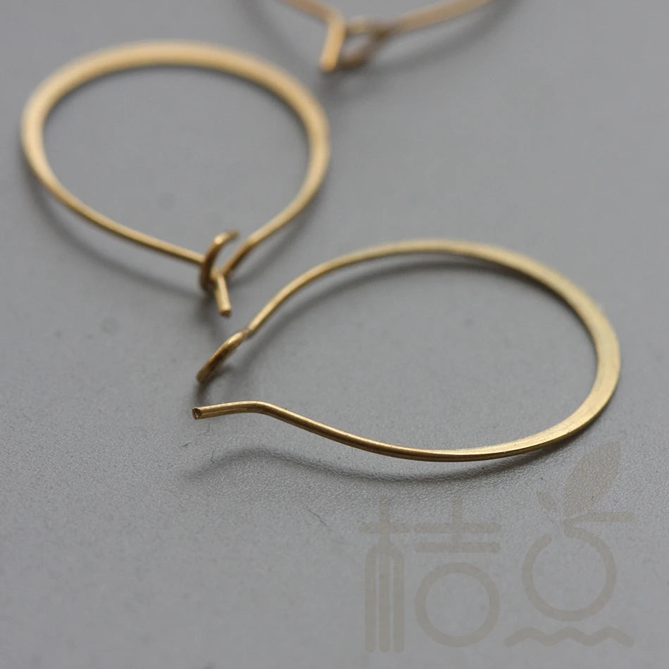 Solid Brass Hammered Earring Finding - Earring Hook - Earring Hoop 24x16.4mm (3911C)
