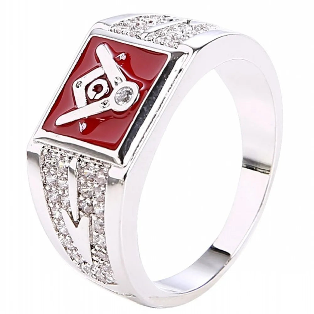 Vintage Men Rings metal Masonic Ring Fashion Jewelry Anniversary Christmas Party Gift Accessories