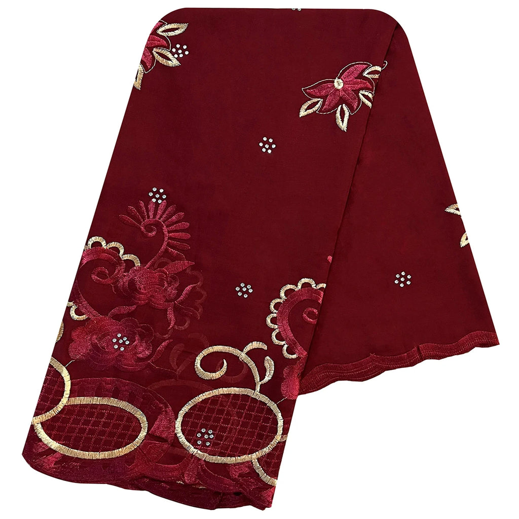 African Women Scarfs 2024 Fashion Hot Sale  Big Circle Design Big Embrodiery Cotton Big Size Muslim Scarf for Shawls Pashmina