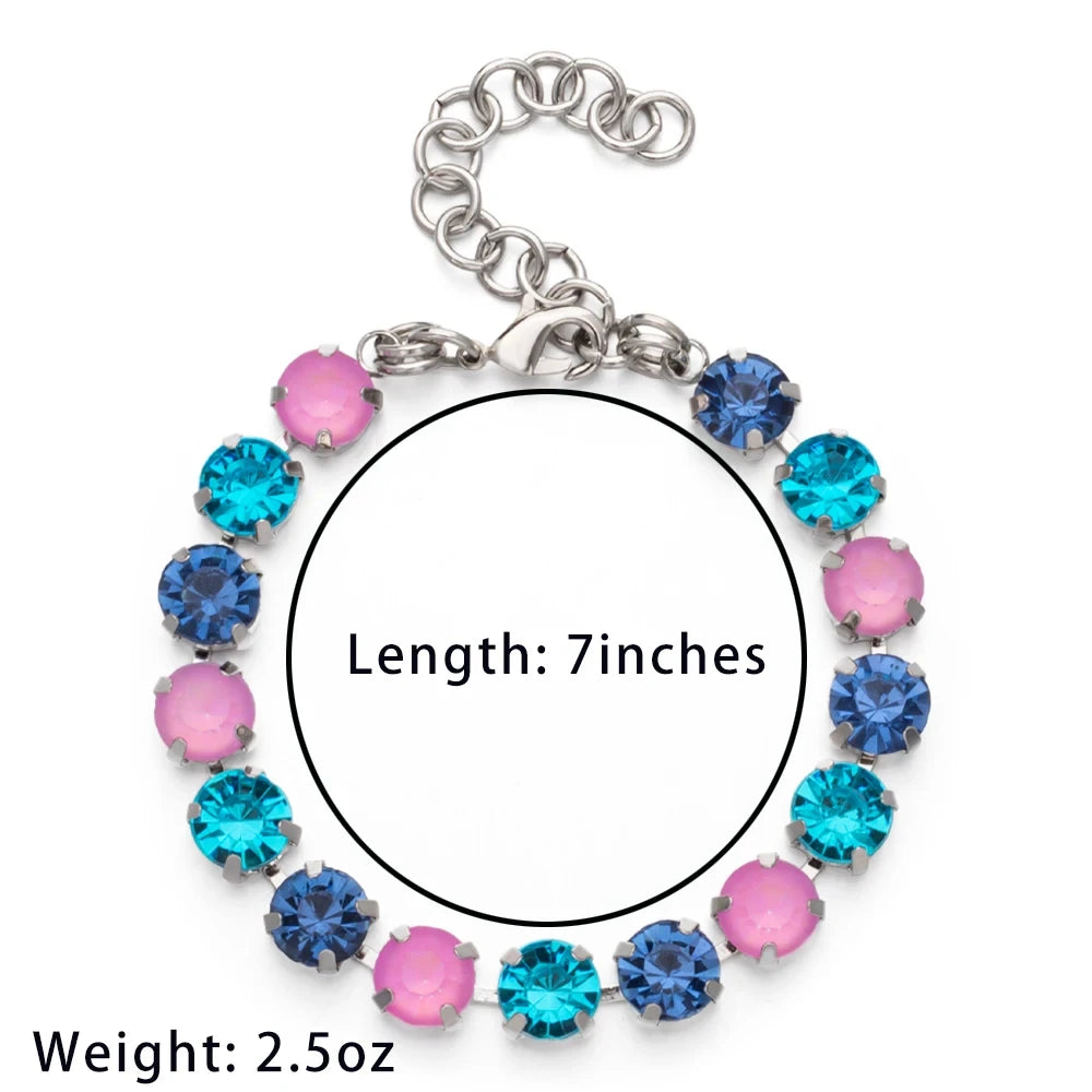 Colorful Charm Crystal Women Bracelet Gold and Silver Chain Bohemian Jewelry Free Shipping