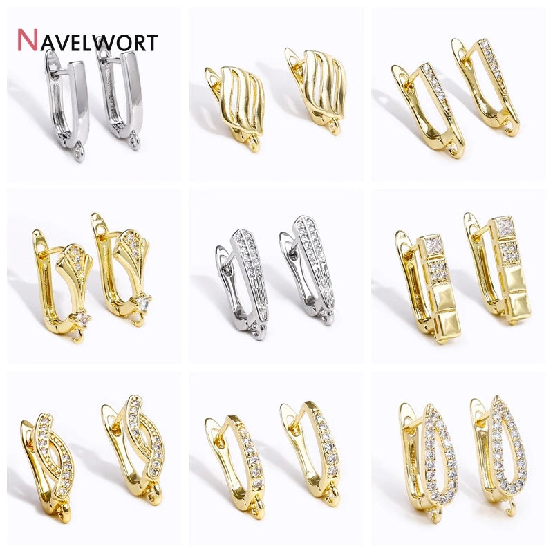 18K Gold Plated Brass Earring Clasps Earring Hooks Accessories,Earring Making Supplies,Earring Findings For Jewelry Making