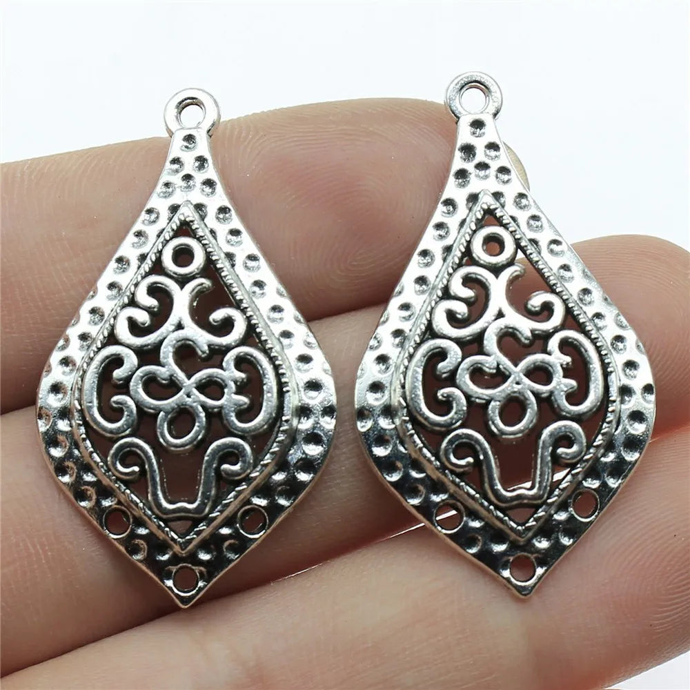 10pcs Vintage Water Droplets Charms For Earring Making DIY Earring Making Findings Accessories Earring Parts