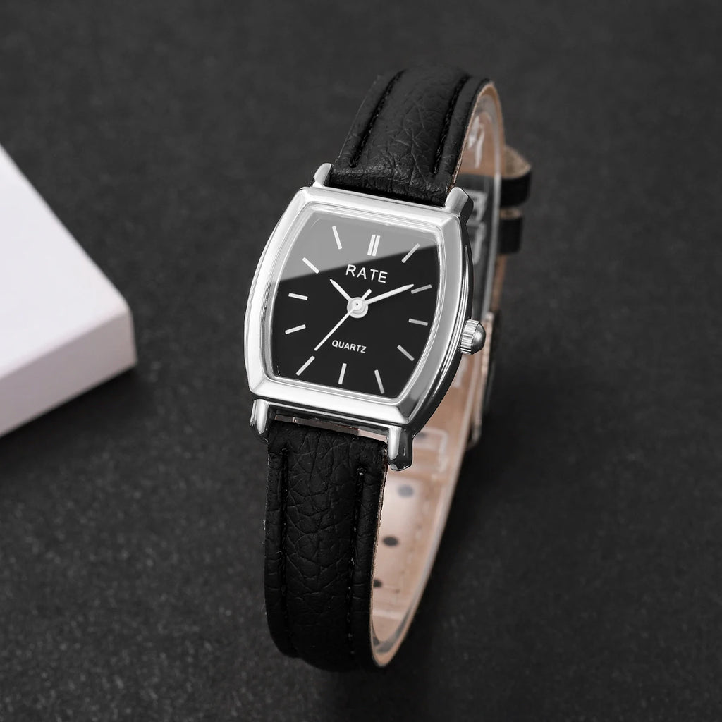 Women's Watch Fashion Small Arabic Quartz Watches Leather Band Wristwatches