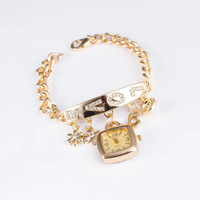 women Love Style steel quartz women bracelet watch