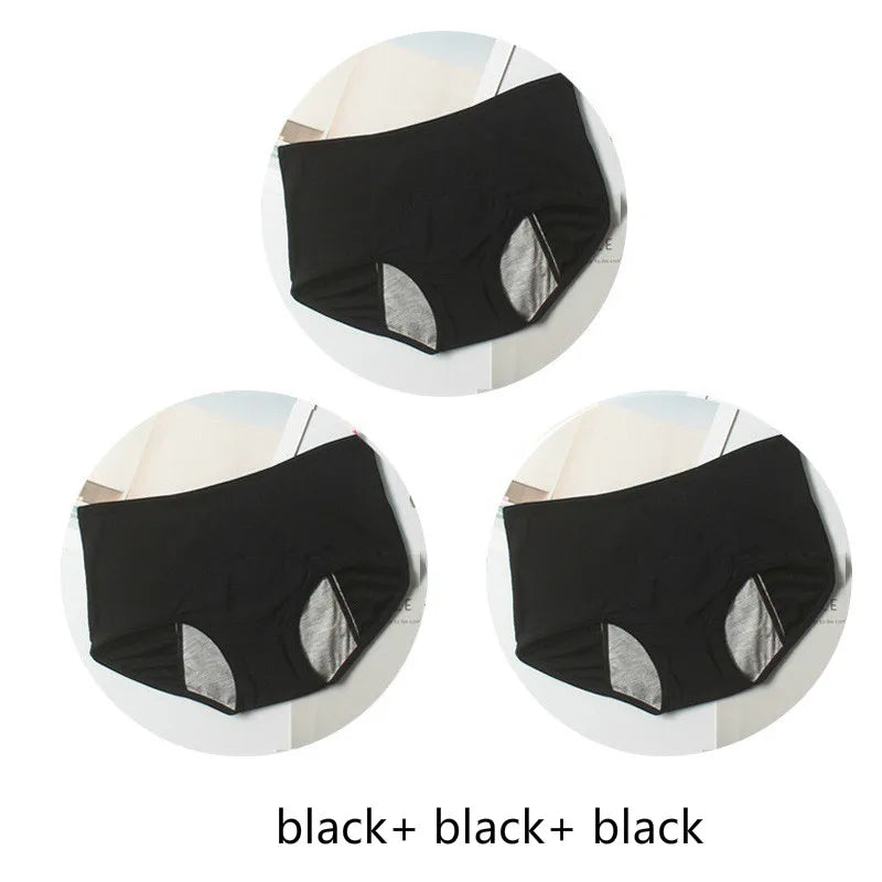 3pcs Leak Proof Menstrual Panties Physiological Pants Women Underwear Period Comfortable Waterproof Briefs