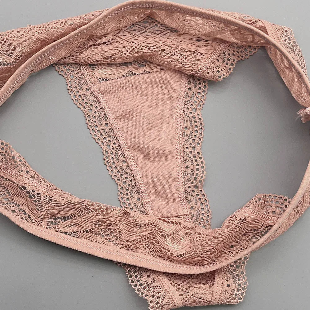 Moonflame 3 Pcs Sexy Lingerie Women Underwear Transparent Lace Thongs Woman Bikini