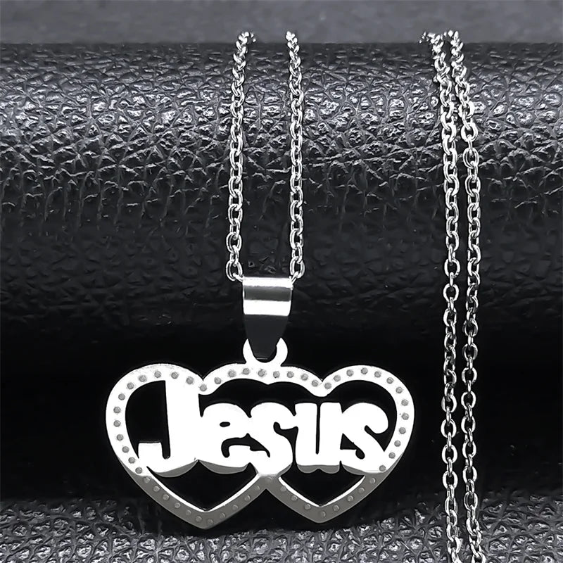Male Jesus Cross Stainless Steel Choker Necklace for Men Chain Gold Color Bullet Necklaces Jewerly colar masculino N6049S02