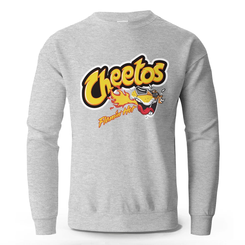 Men's Cartoon Printed Pure Cotton Sweatshirts Oversized Classic Graphic Pullovers for Men Women Tops