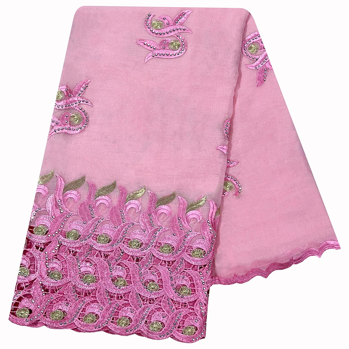 Hot Sale African Women Scarfs Cotton Circle Design Big Embrodiery 100% Cotton With Grenadine  Big Scarf for Shawls Pashmina