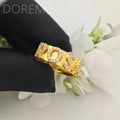 DOREMI 6mm Crystal Letters Ring Seperate Initial Letter Women Rings Dainty Women Gift Personalized Ring