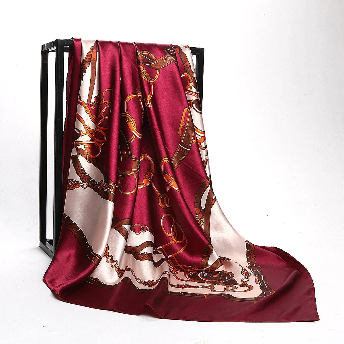 New Red Blue Silk Scarf Bufandas Women Scarfs National Style Satin Square Scarves Ladies Brand Head Scarf Hijab Fashion shawl