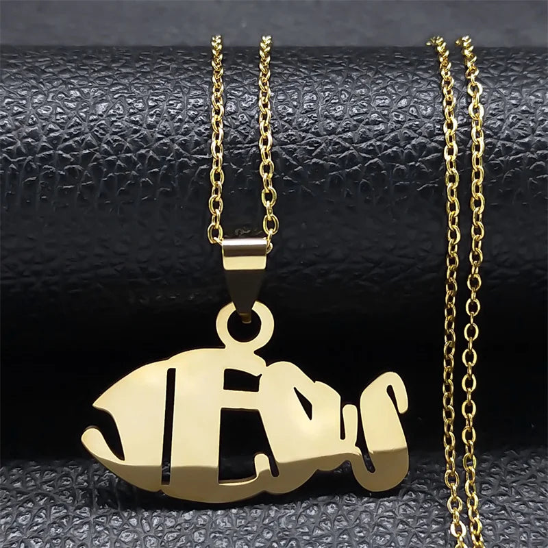 Male Jesus Cross Stainless Steel Choker Necklace for Men Chain Gold Color Bullet Necklaces Jewerly colar masculino N6049S02