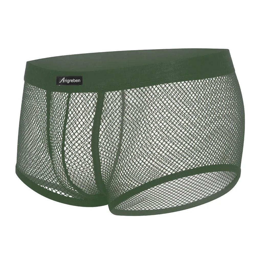 Underwear Men's Boxers Breathable Mesh Hollow Boxer Shorts Sexy Underwear Panties Transparent Men Boxers Underpants