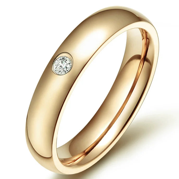 4mm Simple Smooth Women Rings Black Stainless Steel Men Rings Birthday Gifts Rings for men