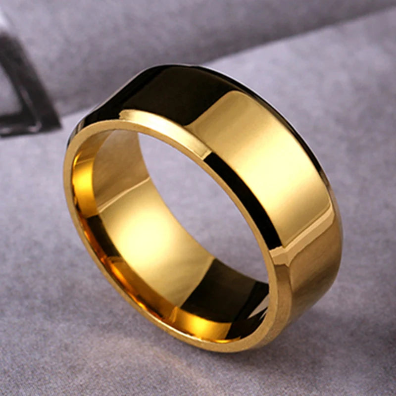 4mm Simple Smooth Women Rings Black Stainless Steel Men Rings Birthday Gifts