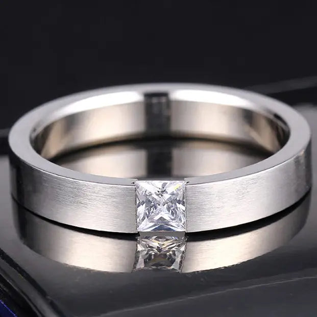 4mm Simple Smooth Women Rings Black Stainless Steel Men Rings Birthday Gifts Rings for men