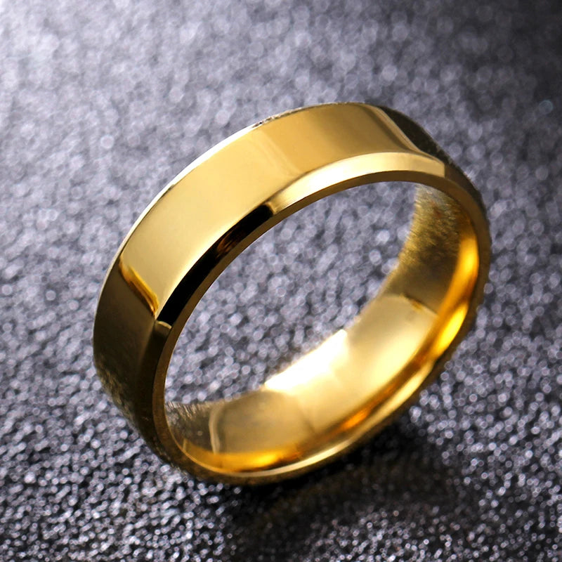4mm Simple Smooth Women Rings Black Stainless Steel Men Rings Birthday Gifts