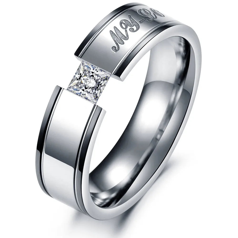 4mm Simple Smooth Women Rings Black Stainless Steel Men Rings Birthday Gifts Rings for men