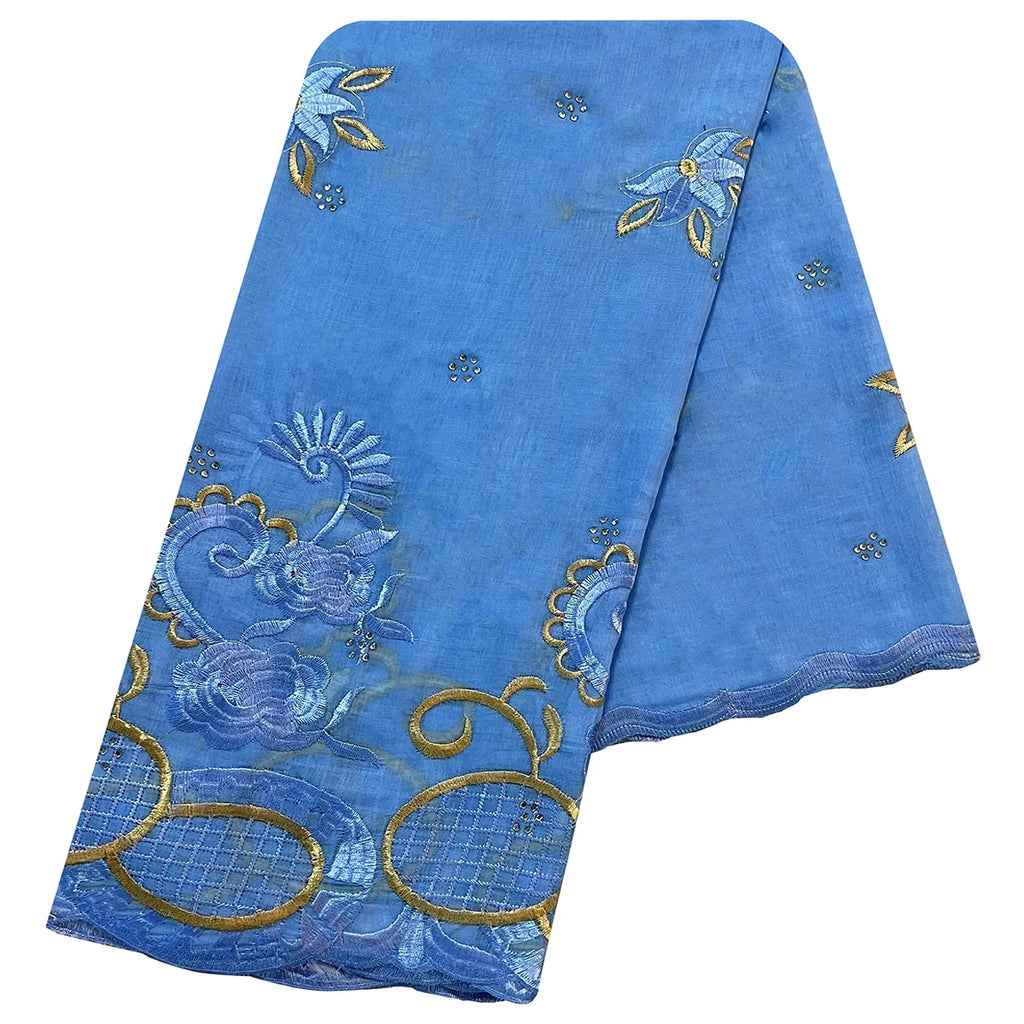 African Women Scarfs 2024 Fashion Hot Sale  Big Circle Design Big Embrodiery Cotton Big Size Muslim Scarf for Shawls Pashmina
