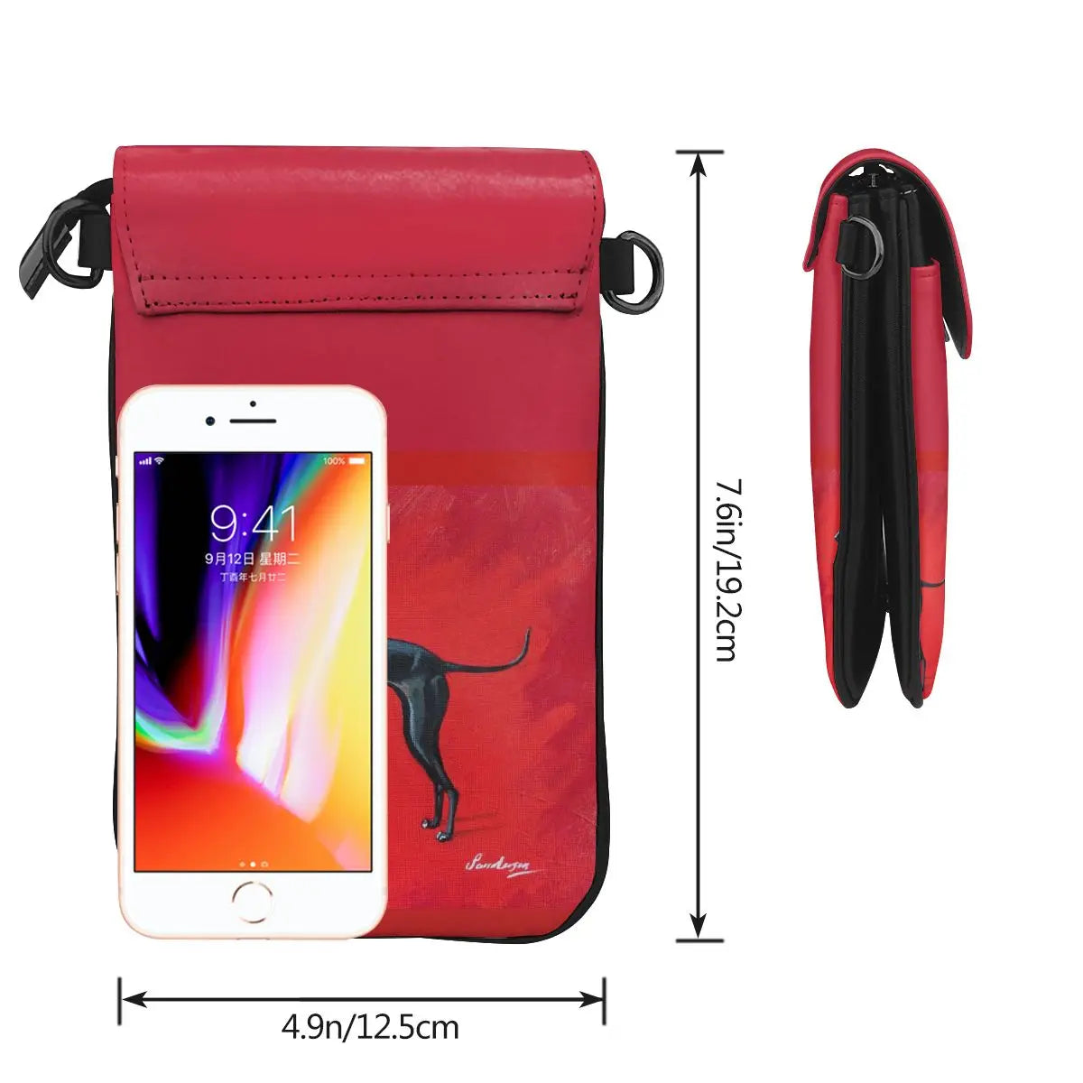 Greyhound Shoulder Bag Greyhound Leather Bag Crossbody Pattern Women Bags Slim Student Women Purse