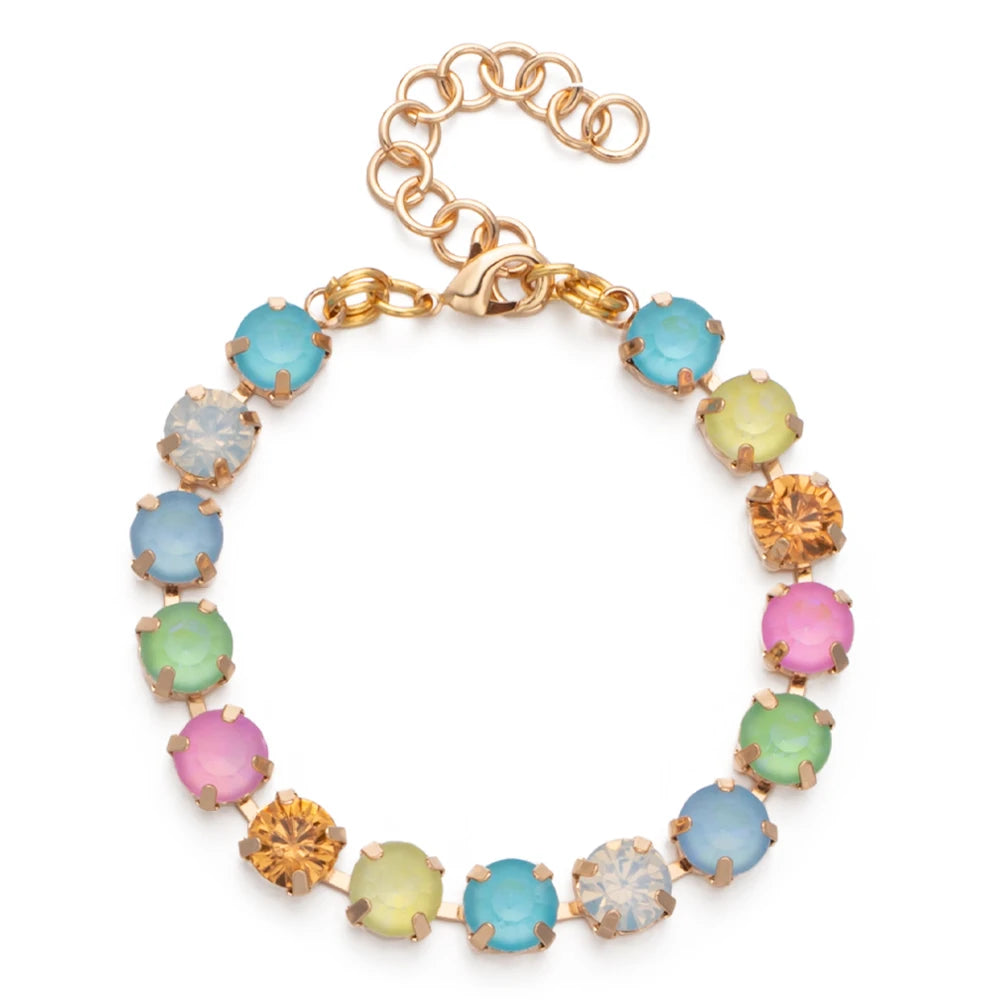 Colorful Charm Crystal Women Bracelet Gold and Silver Chain Bohemian Jewelry Free Shipping