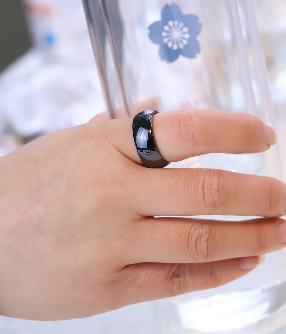 Smooth Pink/White/Black Ceramic Ring For Women Rings Simple Design Exquisite Wedding Engagement Rings